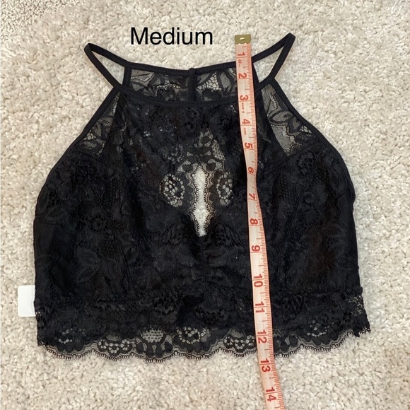 Black bralette with lace crop top small medium large - Picture 9 of 12